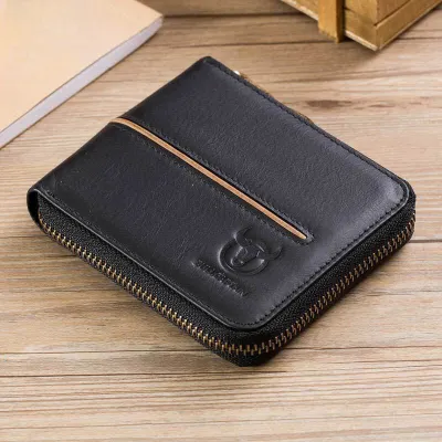 GENUINE LEATHER MEN WALLET HORIZONTAL BUSINESS CARD HOLDER 