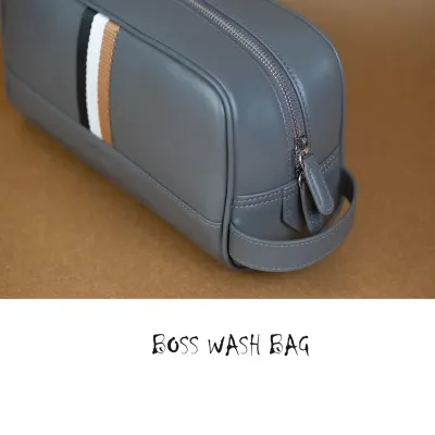 BOSS LEATHER WASH BAG/ ACCESSORIES BAG