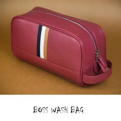 BOSS LEATHER WASH BAG/ ACCESSORIES BAG