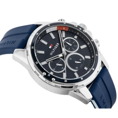 TOMMY HILFIGER ANALOGUE QUARTZ BLUE SILICONE MEN'S WATCH