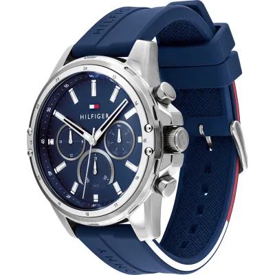 TOMMY HILFIGER ANALOGUE QUARTZ BLUE SILICONE MEN'S WATCH