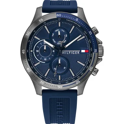 TOMMY HILFIGER BLUE DIAL SILICONE MEN'S WATCH