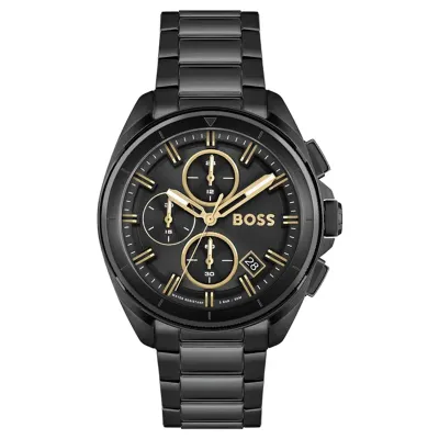 Hugo Boss Stainless Steel Volane Analog Black Dial Men's Watch