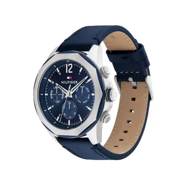 Tommy Hilfiger Jameson Blue Leather Strap Watch