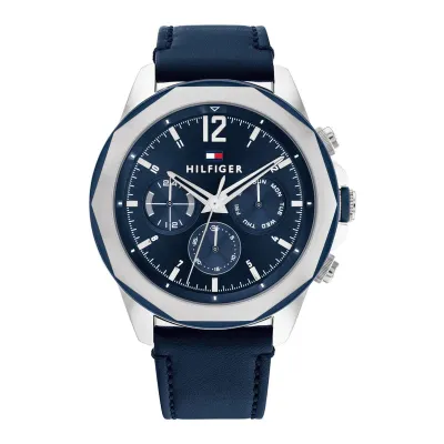 Tommy Hilfiger Jameson Blue Leather Strap Watch