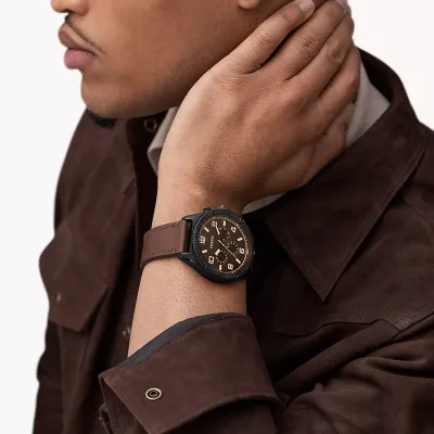 FOSSIL- Brox Multifunction Brown Leather Watch