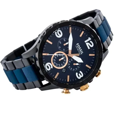 Fossil Men's Black Watch Nate Analog Display Analog Quartz