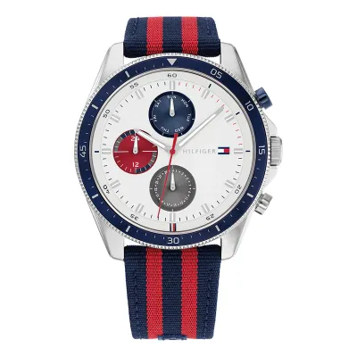 Tommy Hilfiger Parker White Dial Nylon Strap Watch