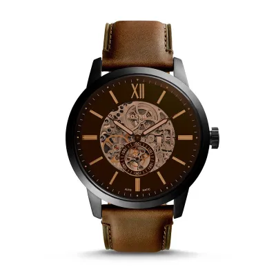 Fossil- Townsman 48 mm Automatic Brown Leather Watch