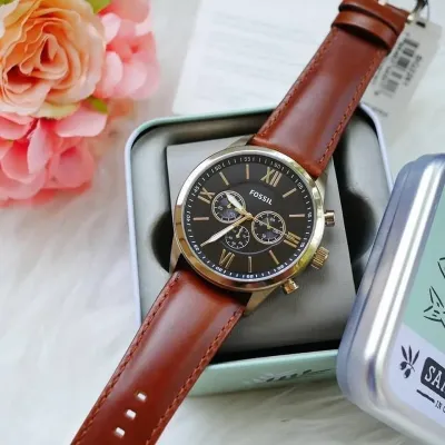 Flynn Chronograph Brown Leather Watch