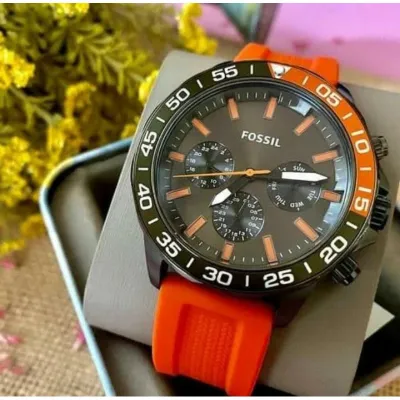 Fossil Bannon Multifunction Orange Silicon Strap Watch