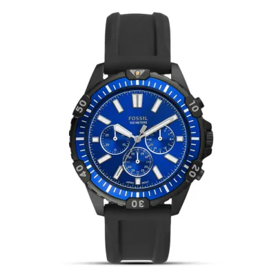 Fossil Garrett Chronograph Blue Silicon Strap Watch