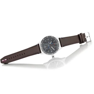 Tommy Hilfiger Multi-function Brown Leather Men's Watch 
