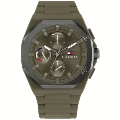 Tommy HILFIGER Troy Khaki Rubber Strap Watch