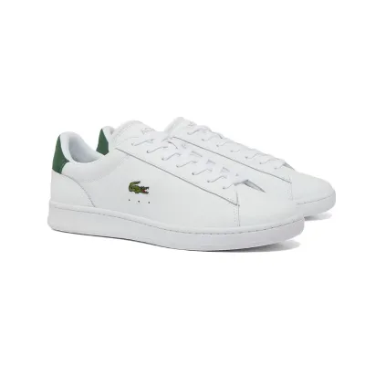 LACOSTE Men's Leather Sneakers -White/Green