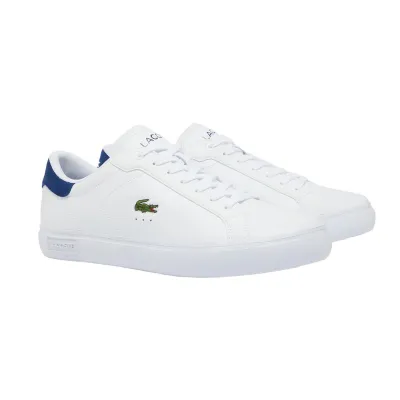 LACOSTE Men's Leather Sneakers -White/Navy