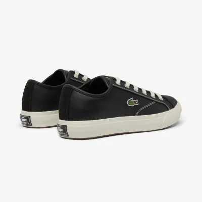 LACOSTE Men's Leather Sneakers -Black/Off White