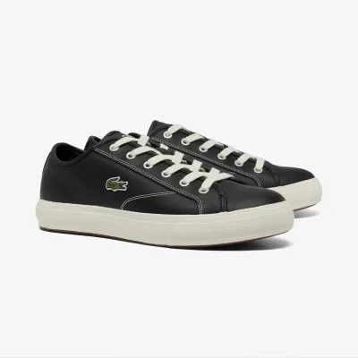 LACOSTE Men's Leather Sneakers -Black/Off White