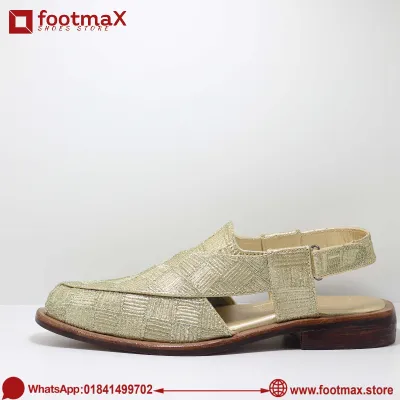 Embroidery leather men kabuli sandals 