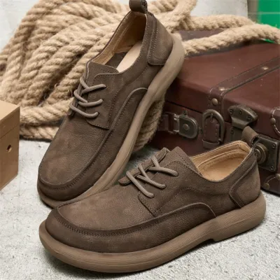 Cow Suede Leather Retro Breathable Shoes