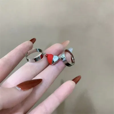 2Pcs Couple Adjustable Magnet Finger Ring