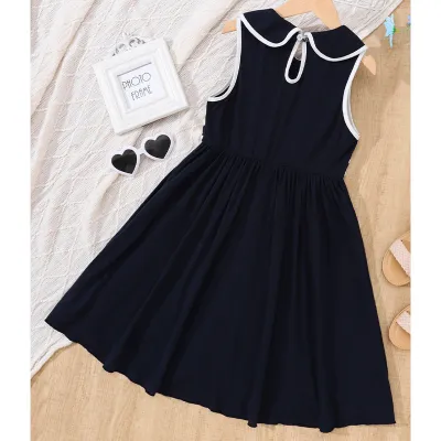 Black fashionable vest long A-line skirt TD95