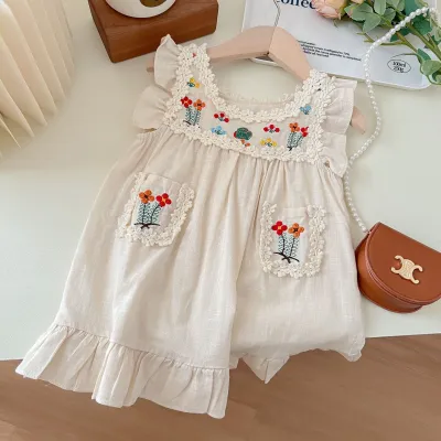 Embroidered pocket dress TD73