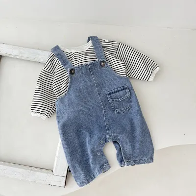 Korean-Style Casual Denim Overalls TD109