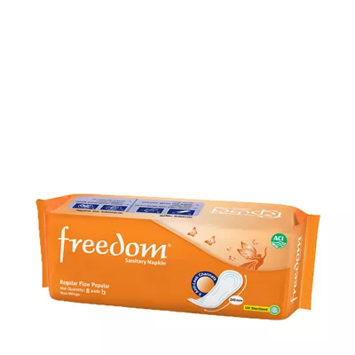 A6 Freedom Regular Flow Sanitary Napkin 8 - pads