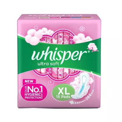 T4 Whisper Ultra Soft Sanitary Napkin Xl 15 - pcs