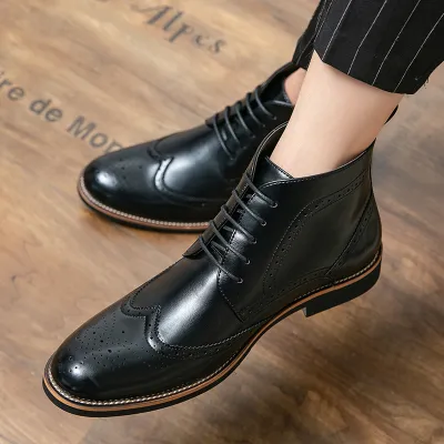 Classic Style Leather Ankle Boots