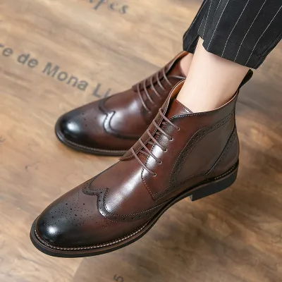 Classic Style Leather Ankle Boots