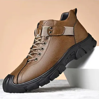 Two Layer Cowhide Men's Non-slip Boots