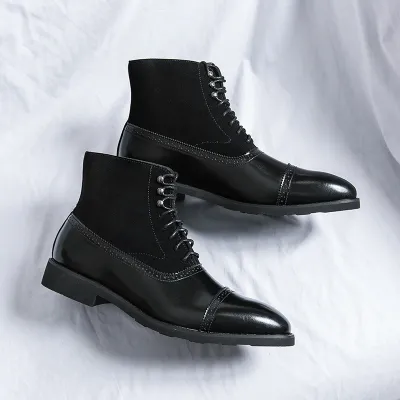 Genuine Leather Pointed Martin Boots