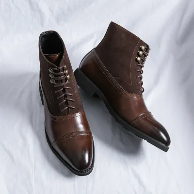 Genuine Leather Pointed Martin Boots