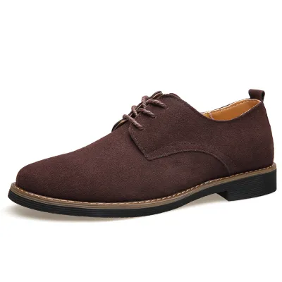 Genuine Suede Leather Pointy Toe Formal Shoes