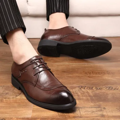 Two -layer Cowhide English Style Formal Shoes