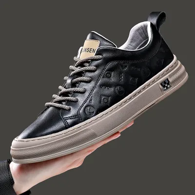 Textured Upper Low-Top Sneakers Casual Shoes