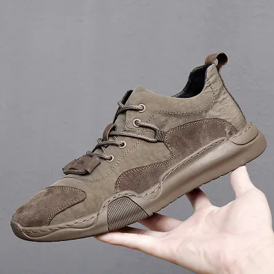 Genuine Leather Demi-Season Sports Casual Running Shoes