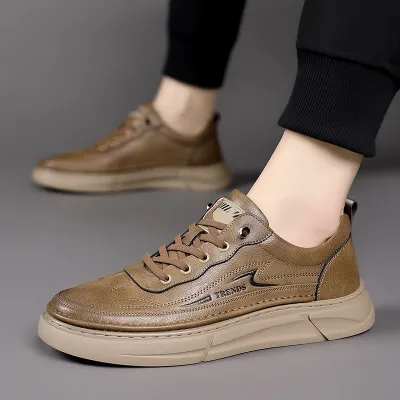 Sports Casual Breathable Leather Sneakers