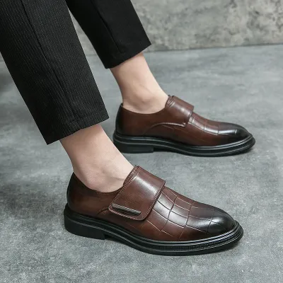 Business Men’s Stone Pattern Leather Formal Shoes