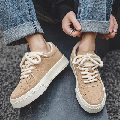 Genuine Cow Suede Leather Retro Casual Shoes