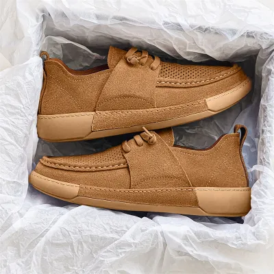 Breathable Cow Suede Leather Casual Shoes