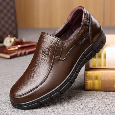 Premium Leather Round Head Men’s Loafers Shoes