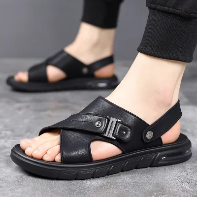  Genuine Leather Soft Sole Men’s Sandals