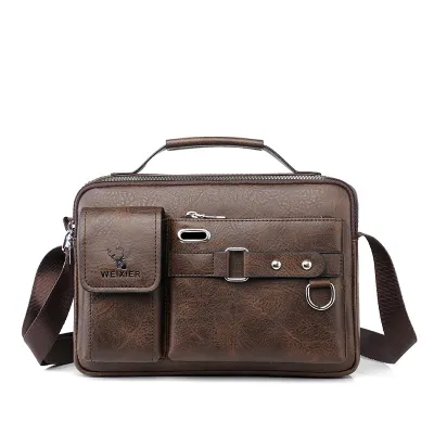 WEIXIER Men's Leather Shoulder Bag