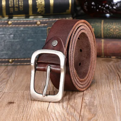 Genuine Leather Retro Pin Buckle Belt