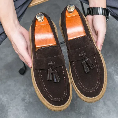 Luxurious Korean Leather Scrub Loafers