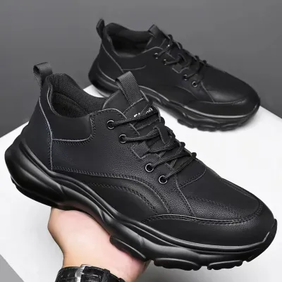 Premium Leather Lace Up Men's Sports Casual Shoes