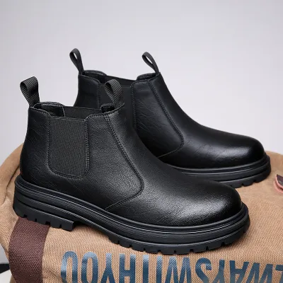 British Style Leather Men’s High-Top Chelsea Boots